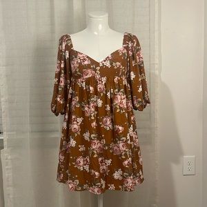 Babydoll earth tones floral dress